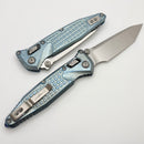 Marfione Select Microtech Socom Ram-Lok Titanium Ice Blue Frag Handles w/ Blue Accents & Tanto Stonewash M390MK 161RL-10FRMS7