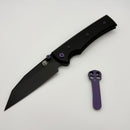 Chaves Knives Sangre 229 w/ Black Aluminum Handles & Purple Hardware w/ Black Wharncliffe 154CM - Blue Label