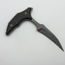 Microtech & Bastinelli Bee Marfione Select Apocalyptic Full Serrated w/ Carbon Fiber Handles & Bronze Hardware 218-12APMS4