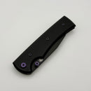 Chaves Knives Sangre 229 w/ Black Aluminum Handles & Purple Hardware w/ Black Wharncliffe 154CM - Blue Label