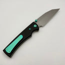 Chaves Knives Sangre 229 w/ Black Aluminum Handles & Green Hardware w/ Stonewash Wharncliffe 154CM - Blue Label
