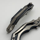 We Knife Cryonix Blue/Satin Titanium Handle & Stonewashed M390 Blade WE24070-4