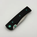 Chaves Knives Sangre 229 w/ Black Aluminum Handles & Green Hardware w/ Stonewash Wharncliffe 154CM - Blue Label
