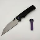 Chaves Knives Sangre 229 w/ Black Aluminum Handles & Purple Hardware w/ Stonewash Wharncliffe 154CM - Blue Label