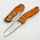 Microtech MSI RAM LOK Mini Orange Fluted Aluminum Handles w/ Part Serrated Stonewash M390MK 210M-11FLOR