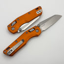 Microtech MSI RAM LOK Mini Orange Fluted Aluminum Handles w/ Part Serrated Stonewash M390MK 210M-11FLOR