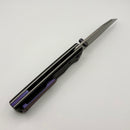 Chaves Knives Sangre 229 w/ Black Aluminum Handles & Purple Hardware w/ Stonewash Wharncliffe 154CM - Blue Label