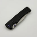 Chaves Knives Sangre 229 w/ Black Aluminum Handles & Purple Hardware w/ Stonewash Wharncliffe 154CM - Blue Label
