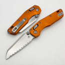 Microtech MSI RAM LOK Mini Orange Fluted Aluminum Handles w/ Full Serrated Stonewash M390MK 210M-12FLOR