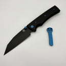 Chaves Knives Sangre 229 w/ Black Aluminum Handles & Blue Hardware w/ Black Wharncliffe 154CM - Blue Label