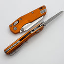 Microtech MSI RAM LOK Mini Orange Fluted Aluminum Handles w/ Full Serrated Stonewash M390MK 210M-12FLOR