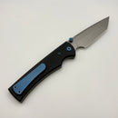 Chaves Knives Liberation 229 w/ Black Aluminum Handles & Blue Hardware w/ Stonewash Tanto 154CM - Blue Label