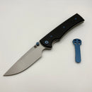 Chaves Knives Liberation 229 w/ Black Aluminum Handles & Blue Hardware w/ Stonewash Drop Point 154CM - Blue Label