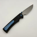 Chaves Knives Liberation 229 w/ Black Aluminum Handles & Blue Hardware w/ Stonewash Drop Point 154CM - Blue Label