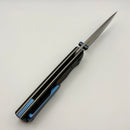 Chaves Knives Liberation 229 w/ Black Aluminum Handles & Blue Hardware w/ Stonewash Drop Point 154CM - Blue Label