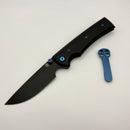 Chaves Knives Liberation 229 w/ Black Aluminum Handles & Blue Hardware w/ Black PVD Drop Point 154CM - Blue Label