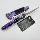 Marfione Select Microtech Socom Ram-Lok Titanium Purple Haze Textured Inlaid Handles w/ Purple Accents & Tanto Stonewash M390MK 161RL-10MS6