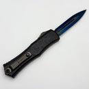 Microtech Knives Hera II Mini Blued Baker Forge Coppermai Damascus D/E w/ Black Claw Burst Deep Engraved Handle & Blue Ti Hardware Signature Series 1702M-16MS3