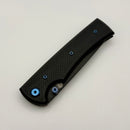 Chaves Knives Liberation 229 w/ Black Aluminum Handles & Blue Hardware w/ Black PVD Drop Point 154CM - Blue Label
