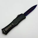 Microtech Knives Hera II Mini Blued Baker Forge Coppermai Damascus D/E w/ Black Claw Burst Deep Engraved Handle & Purple Haze Ti Hardware Signature Series 1702M-16MS5