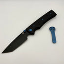 Chaves Knives Liberation 229 w/ Black Aluminum Handles & Blue Hardware w/ Black PVD Tanto 154CM - Blue Label