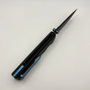 Chaves Knives Liberation 229 w/ Black Aluminum Handles & Blue Hardware w/ Black PVD Tanto 154CM - Blue Label