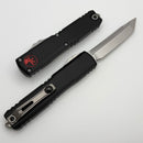 Microtech Ultratech ZBP Black RSK Red Accent Handle w/ Stonewash Tanto 1123-10RSK