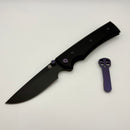 Chaves Knives Liberation 229 w/ Black Aluminum Handles & Purple Hardware w/ Black PVD Drop Point 154CM - Blue Label (Copy)