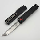 Microtech Ultratech ZBP Black RSK Red Accent Handle w/ Stonewash Tanto 1123-10RSK