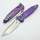 Marfione Select Microtech Socom Ram-Lok Titanium Purple Haze Slab Side Handles w/ Purple Accents & Tanto Stonewash M390MK 161RLS-10MS6
