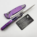 Marfione Select Microtech Socom Ram-Lok Titanium Purple Haze Slab Side Handles w/ Purple Accents & Tanto Stonewash M390MK 161RLS-10MS6