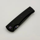 Chaves Knives Liberation 229 w/ Black Aluminum Handles & Purple Hardware w/ Black PVD Drop Point 154CM - Blue Label (Copy)