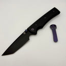 Chaves Knives Liberation 229 w/ Black Aluminum Handles & Purple Hardware w/ Black PVD Tanto 154CM - Blue Label