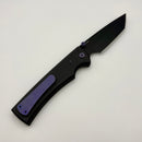 Chaves Knives Liberation 229 w/ Black Aluminum Handles & Purple Hardware w/ Black PVD Tanto 154CM - Blue Label