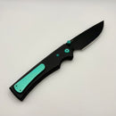 Chaves Knives Liberation 229 w/ Black Aluminum Handles & Green Hardware w/ Black PVD Drop Point 154CM - Blue Label