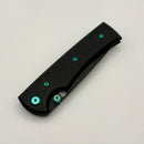 Chaves Knives Liberation 229 w/ Black Aluminum Handles & Green Hardware w/ Black PVD Drop Point 154CM - Blue Label