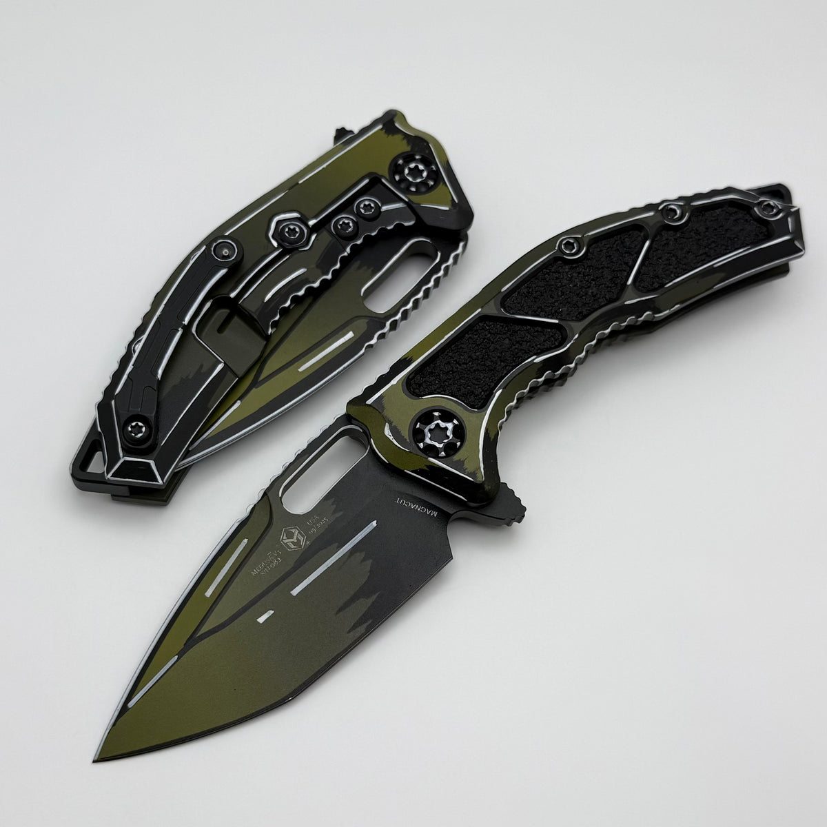 Heretic Knives Medusa Cel Shade OD Green Handles w/ MagnaCut H009-CS-O