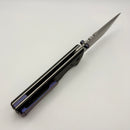 Chaves Knives N.T.A.K w/ Black Aluminum Handle & Purple Hardware w/ Stonewash Tanto 154CM - Blue Label