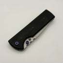 Chaves Knives N.T.A.K w/ Black Aluminum Handle & Purple Hardware w/ Stonewash Drop Point 154CM - Blue Label