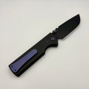 Chaves Knives N.T.A.K w/ Black Aluminum Handle & Purple Hardware w/ Black Drop Point 154CM - Blue Label