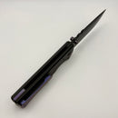 Chaves Knives N.T.A.K w/ Black Aluminum Handle & Purple Hardware w/ Black Drop Point 154CM - Blue Label