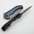 Custom Knife Factory & Mikkel Willumsen Gozer Titanium Handles w/ Blue Crystal Ti Inlays & M398