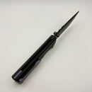 Chaves Knives N.T.A.K w/ Black Aluminum Handle & Purple Hardware w/ Black Tanto 154CM - Blue Label