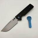 Chaves Knives N.T.A.K w/ Black Aluminum Handle & Blue Hardware w/ Stonewash Drop Point 154CM - Blue Label