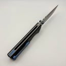 Chaves Knives N.T.A.K w/ Black Aluminum Handle & Blue Hardware w/ Stonewash Drop Point 154CM - Blue Label