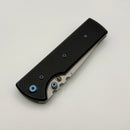 Chaves Knives N.T.A.K w/ Black Aluminum Handle & Blue Hardware w/ Stonewash Drop Point 154CM - Blue Label