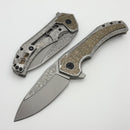 Custom Knife Factory & Mikkel Willumsen Gozer Titanium Handles w/ Golden Crystal Ti Inlays & M398