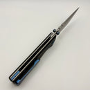 Chaves Knives N.T.A.K w/ Black Aluminum Handle & Blue Hardware w/ Stonewash Tanto 154CM - Blue Label