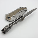 Custom Knife Factory & Mikkel Willumsen Gozer Titanium Handles w/ Golden Crystal Ti Inlays & M398