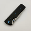 Chaves Knives N.T.A.K w/ Black Aluminum Handle & Blue Hardware w/ Stonewash Tanto 154CM - Blue Label